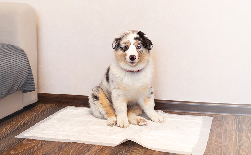 トイレに座り込んで動かない犬