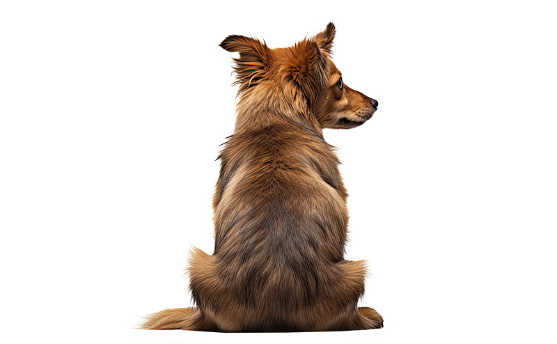 お尻を向けて座る犬