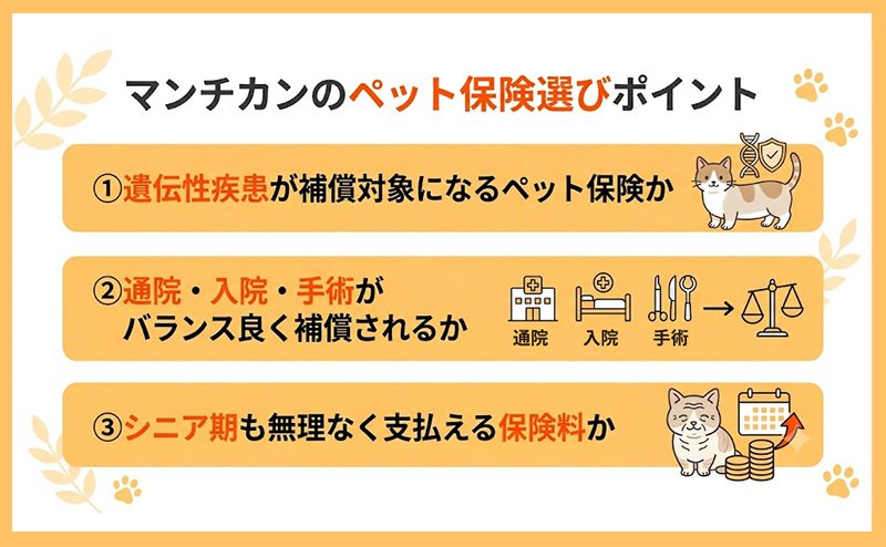 マンチカンのペット保険選び解説